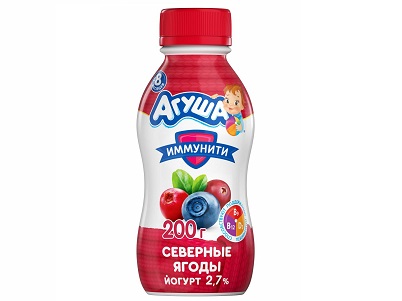 Йогурт Агуша пит. 2,7% 180г северные ягоды БЗМЖ