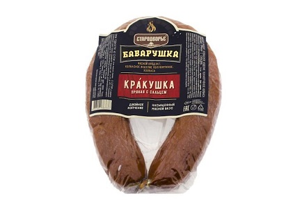 Колбаса Кракушка пряная с сальцем п/к 300г Стародворье