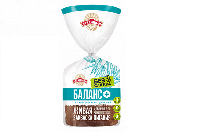 Хлеб Баланс+ на рж. закваске без сахара 350г рез.