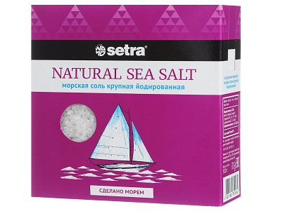 Соль SETRA морская йодиров. крупная 500г