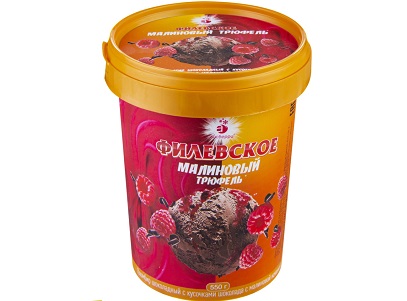 Мороженое Филевское Малиновый труфель 550г ведро
