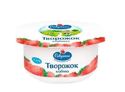 Паста тв. Савушкин фрукт. 3,5% 120г клубника БЗМЖ