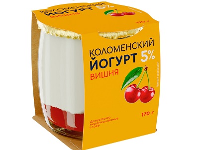 Йогурт Коломенский вишня 5% 170г ст/б БЗМЖ