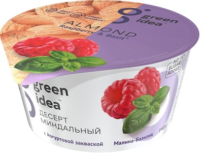 Десерт Green Idea Миндальный с йог. закваской 140г малина/базилик
