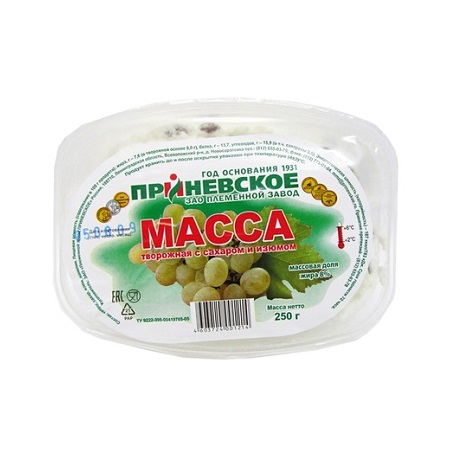 Масса тв. 8% 250г изюм Приневское
