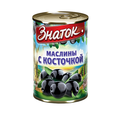Маслины Знаток с косточкой 280г ж/б