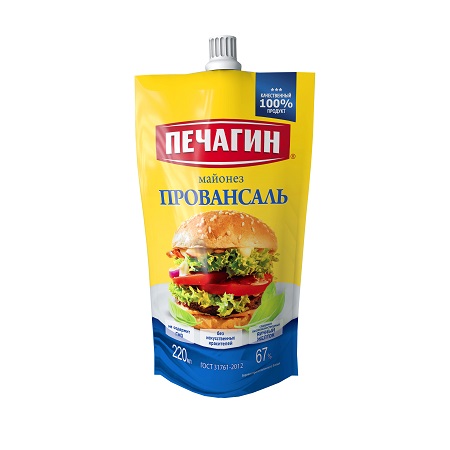 Майонез Печагин Провансаль 67% 220мл с доз.