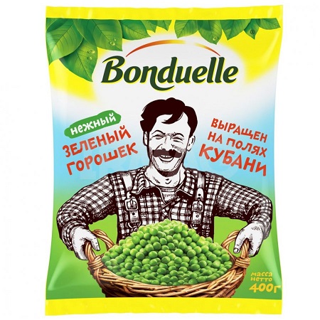 Горошек зеленый 400г Бондюэль