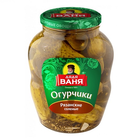 Огурцы Дядя Ваня Рязанские соленые 1800г
