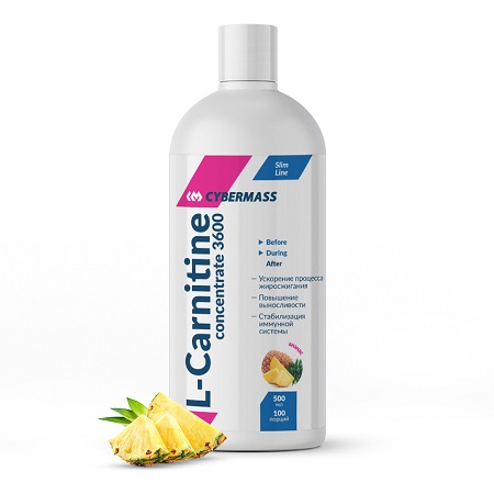 L-Carnitine Cybermass концентрат 500мл 100 порций вкус ананас