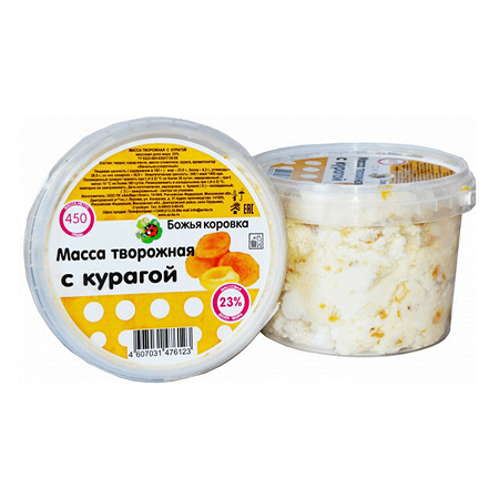 Масса тв. Божья Коровка с курагой 23% 450г ведро  БЗМЖ