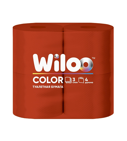 Бумага/т Wiloo красная 3сл 4шт