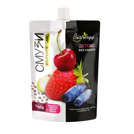Смузи BioNergy жимолость/вишня/клубника/яблоко/чиа 0,12л