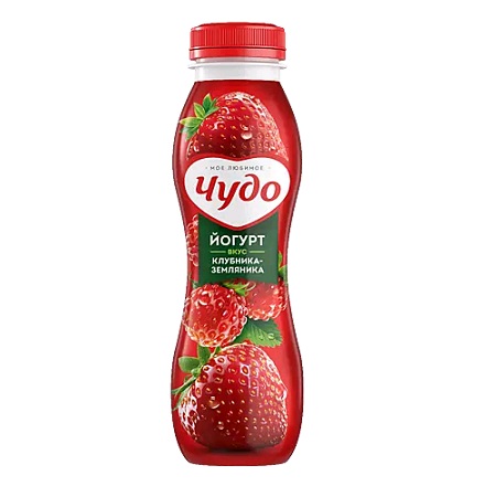 Йогурт Чудо 1,9% питьевой 260г клубн/землян БЗМЖ