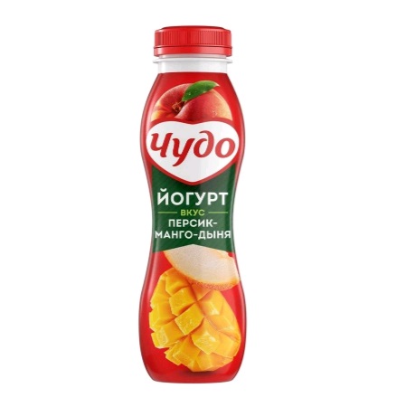 Йогурт Чудо 1,9% питьевой 260г персик/манго/дыня БЗМЖ