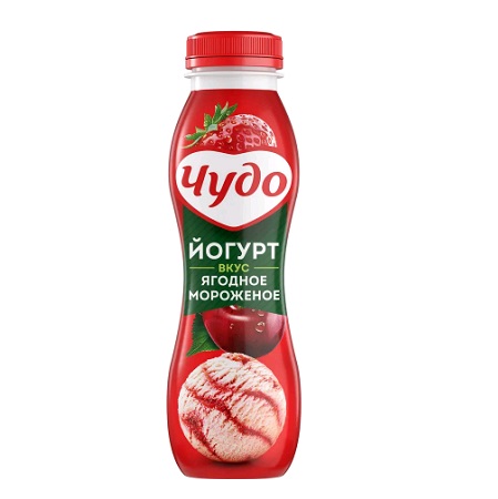 Йогурт Чудо 1,9% питьевой 260г ягодное морож-е БЗМЖ