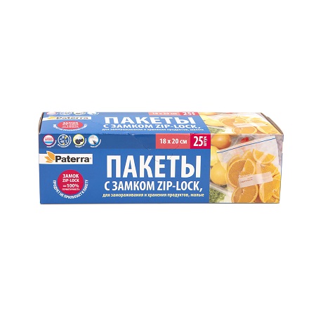 Пакеты Paterra д/хранения 1л 18*20см 25шт.109-194