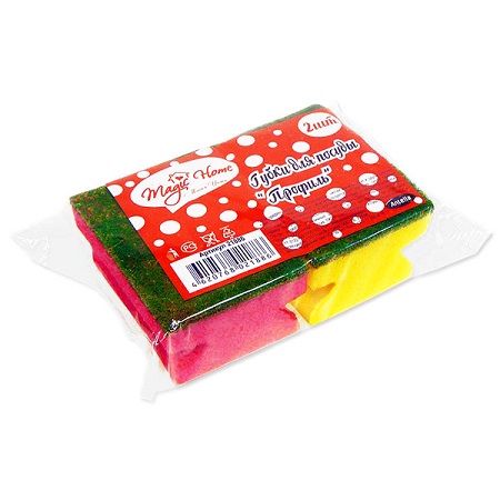 Губка д/посуды MagicHome Профиль 8*5,5*4,5см 2шт   21886