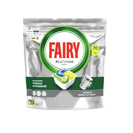 Средство Fairy Платинум для посуды в капсулах для п/м 70шт лимон