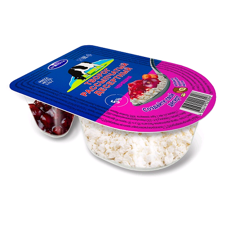 Творог Экомилк Десертный рассыпчатый 5% 170г черешня