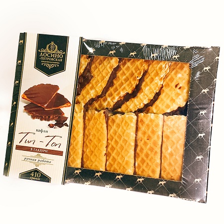 Вафли Тип-Топ 410г с молочной глазурью Лосино-Петровская КФ