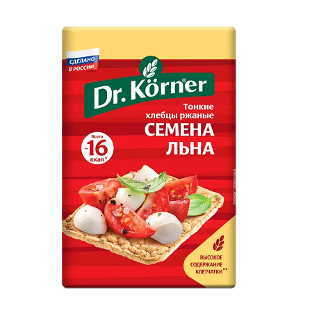 Хлебцы Dr.Korner Ржаные семена льна 100г