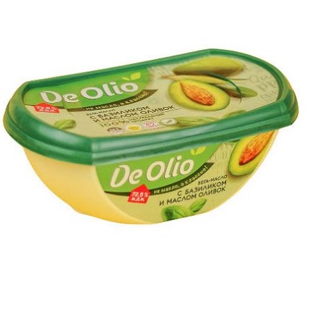 Крем растительный De Olio с олив. маслом Базилик 72,5% 220г