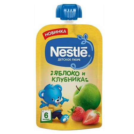 Пюре Нестле яблоко/клубника 90г доз