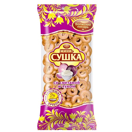 Сушка мини Сметана - лук 180г Волжский пекарь