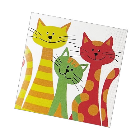 Салфетки Antella Art Bouquet 33*33см 3сл 20шт декоративные коты