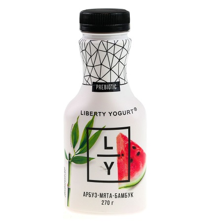 Йогурт Либерти 2% 270г арбуз/мята/бамбук