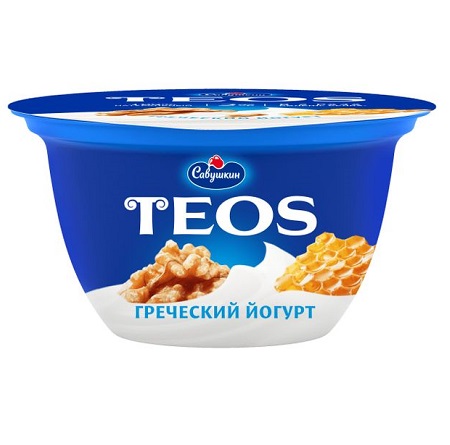 Йогурт Савушкин Греческий TEOS 2% 140г грецкий орех/мед БЗМЖ
