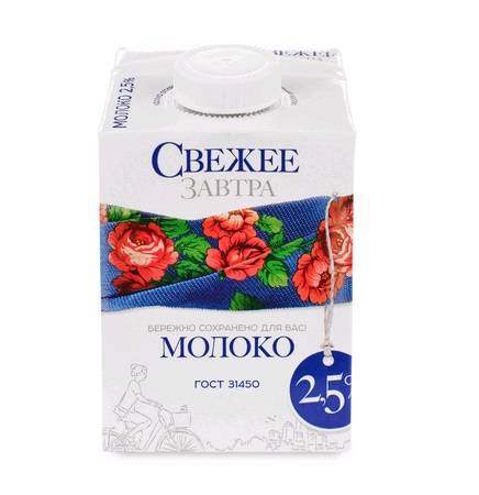 Молоко Свежее Завтра ультрапаст. 2,5% 500г