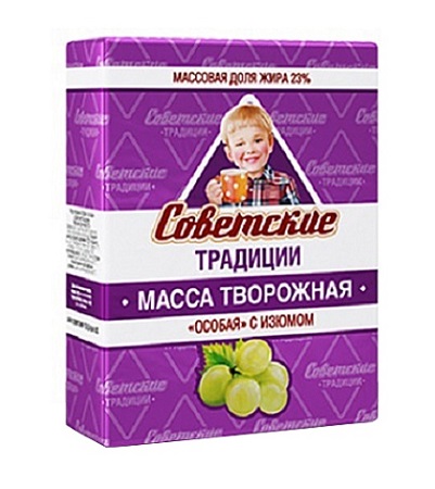 Масса тв. Советские Традиции с изюмом 23% 180г БЗМЖ