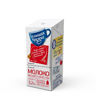 Молоко Б.Кружка 3,2% 200мл  ТВА  БЗМЖ