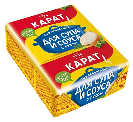 Сыр пл. Для Супа с луком 45% 90г КАРАТ