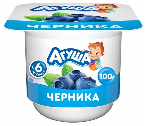 Творог Агуша 3,8% 100г черника БЗМЖ
