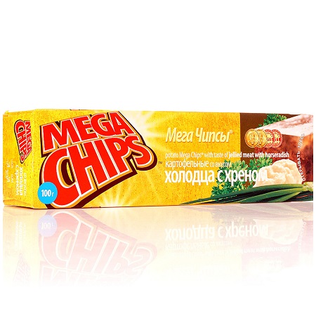 Чипсы MEGA CHIPS холодец с хреном 100г