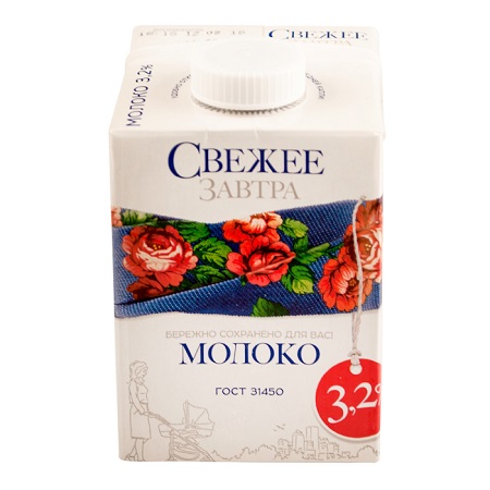 Молоко Свежее Завтра 3,2% 500г