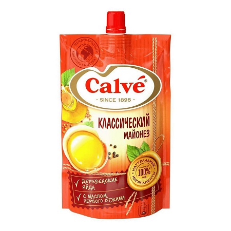 Майонез Кальве 50% классический 400г с доз.