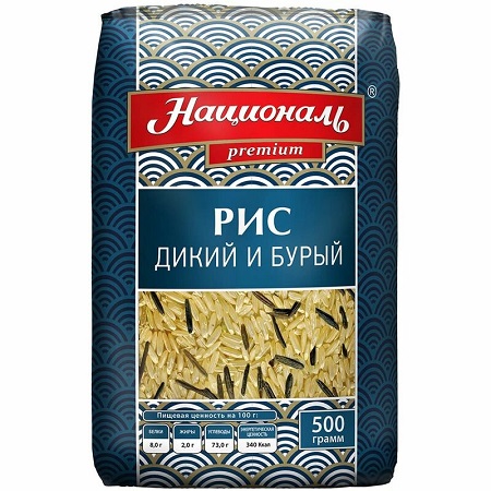 Рис Националь смесь дикого и бурого Премиум 500г