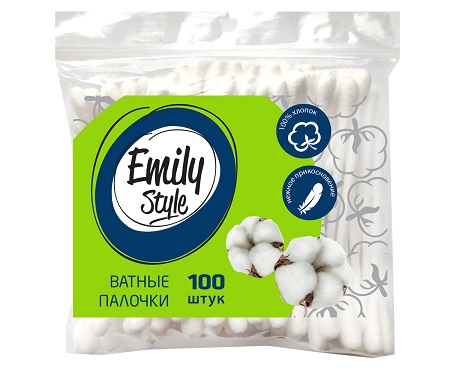 Палочки Emily Style ватные 100шт пакет
