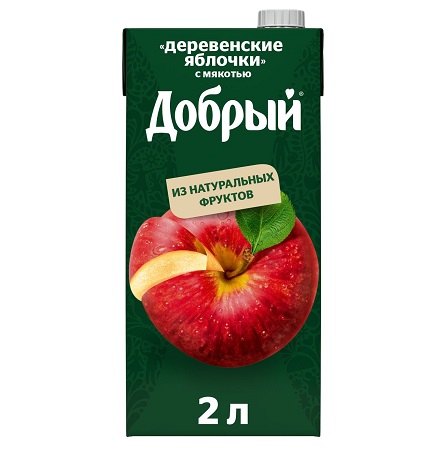 Нектар Добрый деревенские яблочки 2л