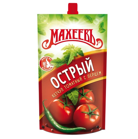 Кетчуп Махеев Острый Томатный 300г доз.