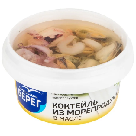 Коктейль ББ из морепродуктов в масле 210г
