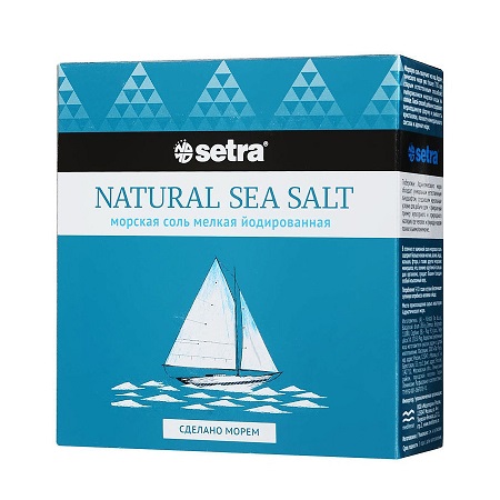 Соль SETRA морская йодиров. мелкая 500г