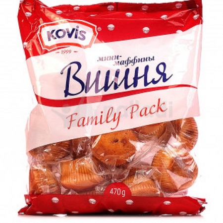 Мини-маффины Ковис вишня 470г