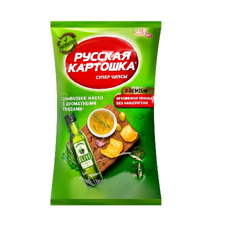 Чипсы Русская Картошка оливковое масло и травы 150г