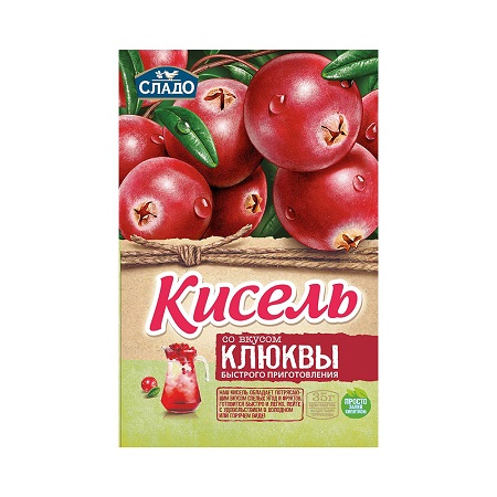 Кисель Сладо быстр.пригот. 35г клюква