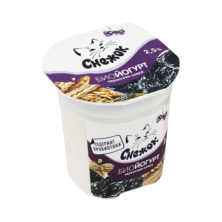 Биойогурт Снежок 2,5% 120г стакан черносл/злаки
